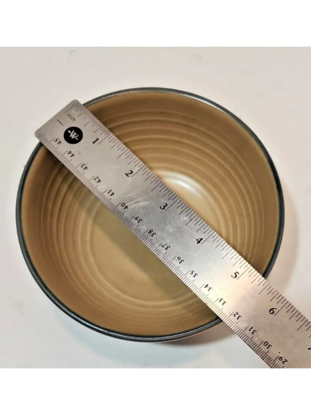 Vtg Pfaltzgraff Folk Art Soup/Cereal Bowls #009 Set of 3 Castle USA Tan & Blue